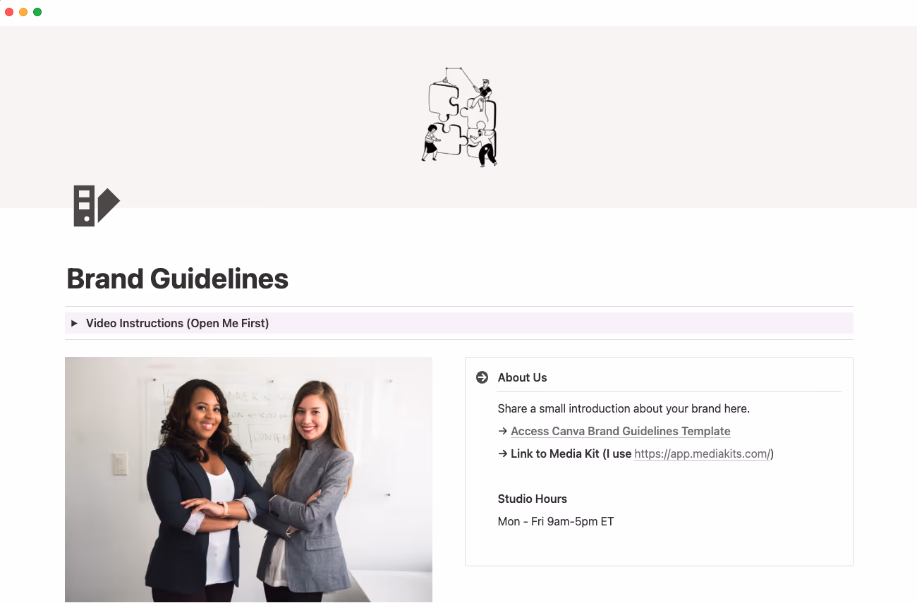 brand guidelines kit template