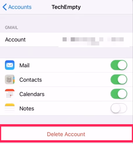 Delete Email Account on iPhone