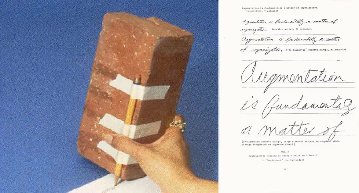 A visual metaphor depicting the way an interface can infringe on thought from Douglas Engelbart's "Augmenting Human Intellect: a Conceptual Framework." Image from Wikipedia.